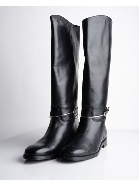 Massimo Dutti Shoes - Massimo Dutti Womens Leather Knee High Riding Boots Black Sz US 9 EU 40 NWD